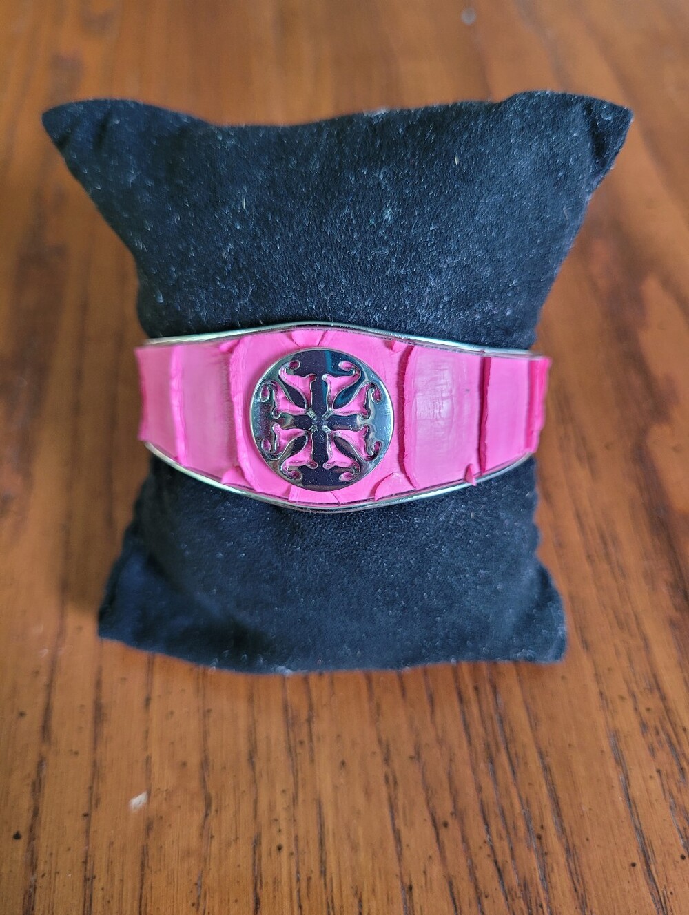 **Rustic Pink Monique Cuff Bracelet – Handmade Western Boho Statement Jewelry**